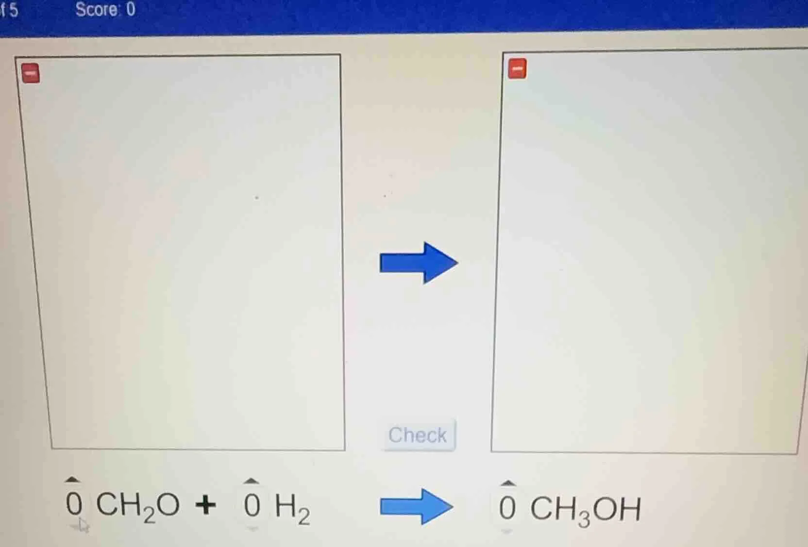 0 ch₂o + 0 h₂ → 0 ch₃oh