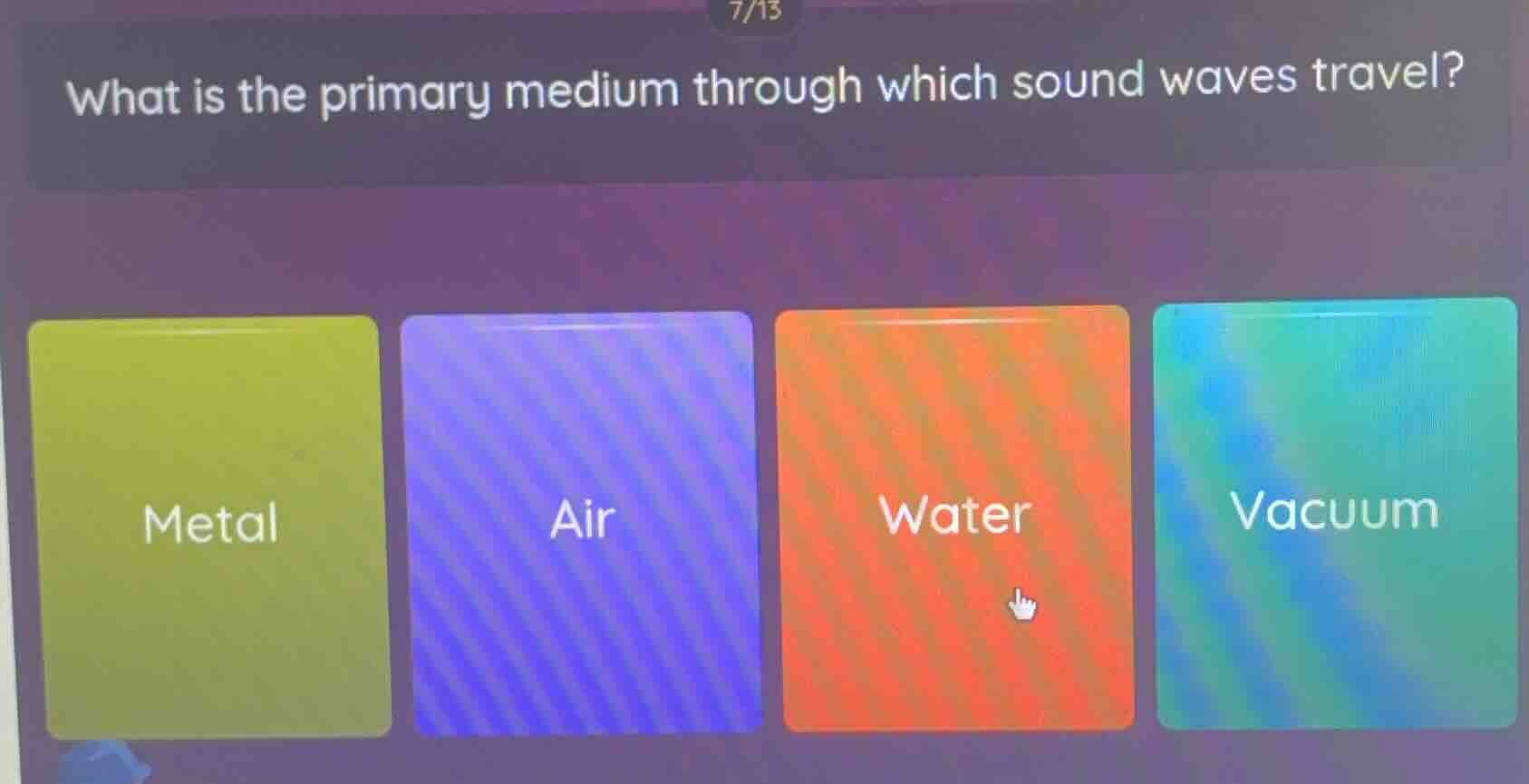 what is the primary medium through which sound waves travel? metal air …
