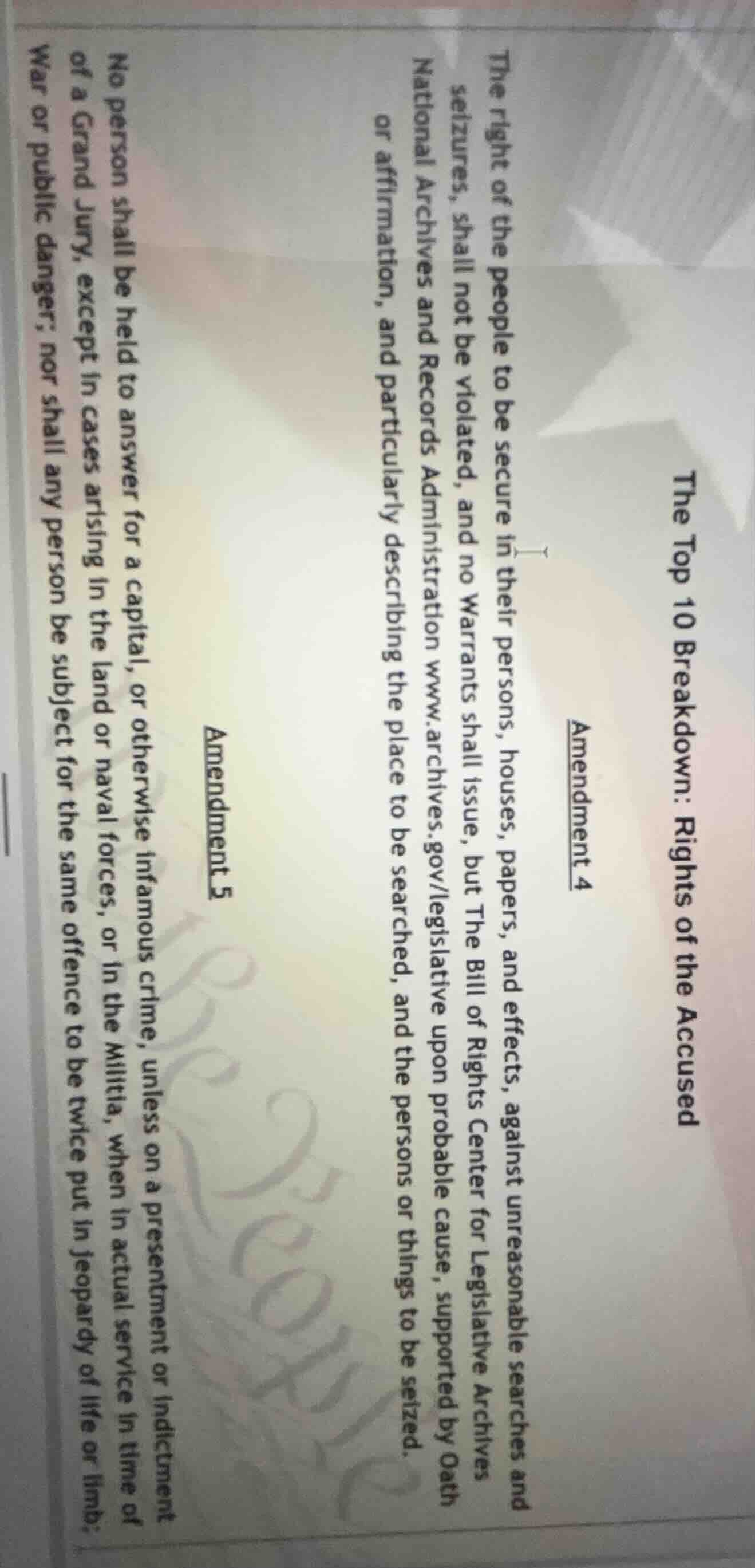 the top 10 breakdown: rights of the accused amendment 4 the right of th…