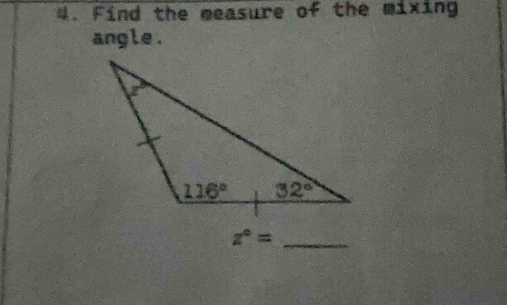 4. find the measure of the mixing angle. $x^{circ} = \\underline{\\quad…