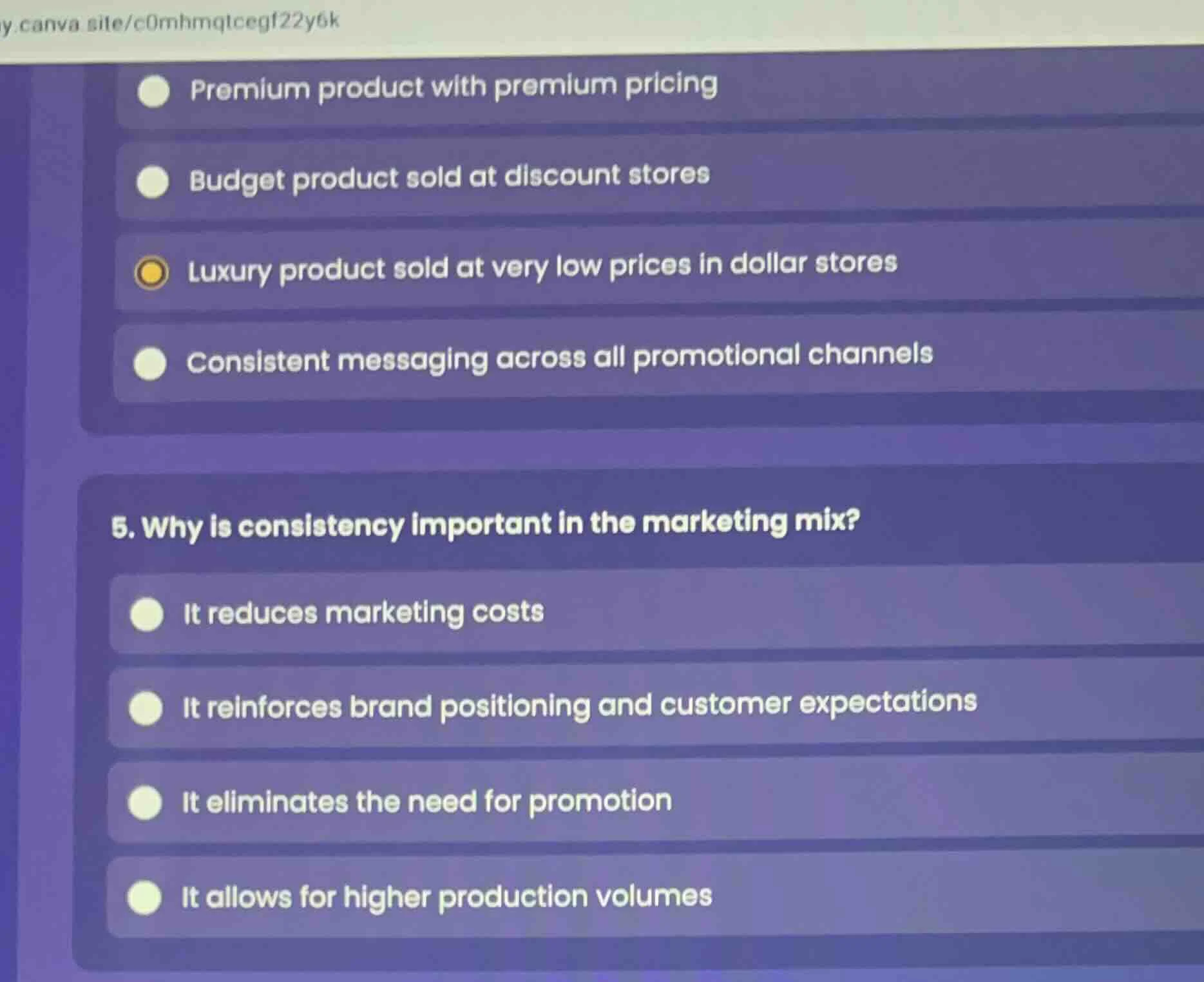 5. why is consistency important in the marketing mix? it reduces market…