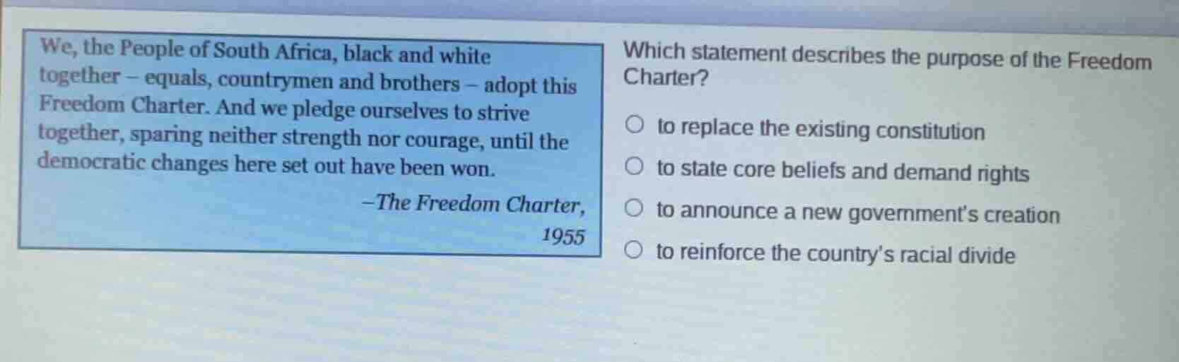 we, the people of south africa, black and white together – equals, coun…