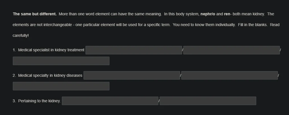 the same but different. more than one word element can have the same me…