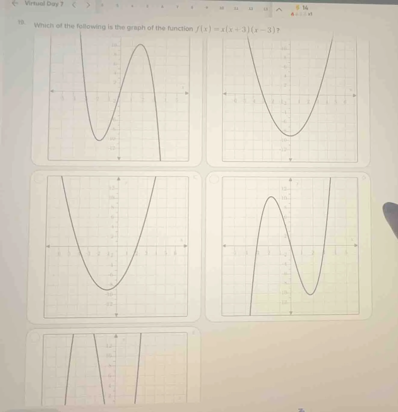 10. which of the following is the graph of the function $f(x)=x(x + 3)(…