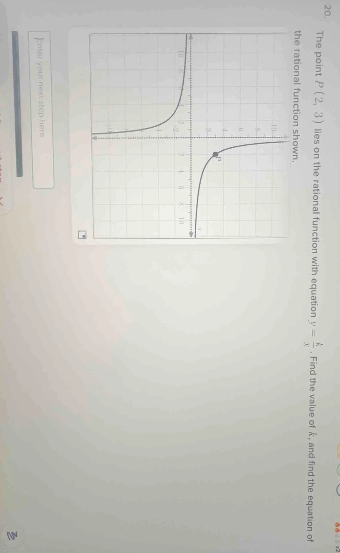 20. the point ( p(2, 3) ) lies on the rational function with equation (…