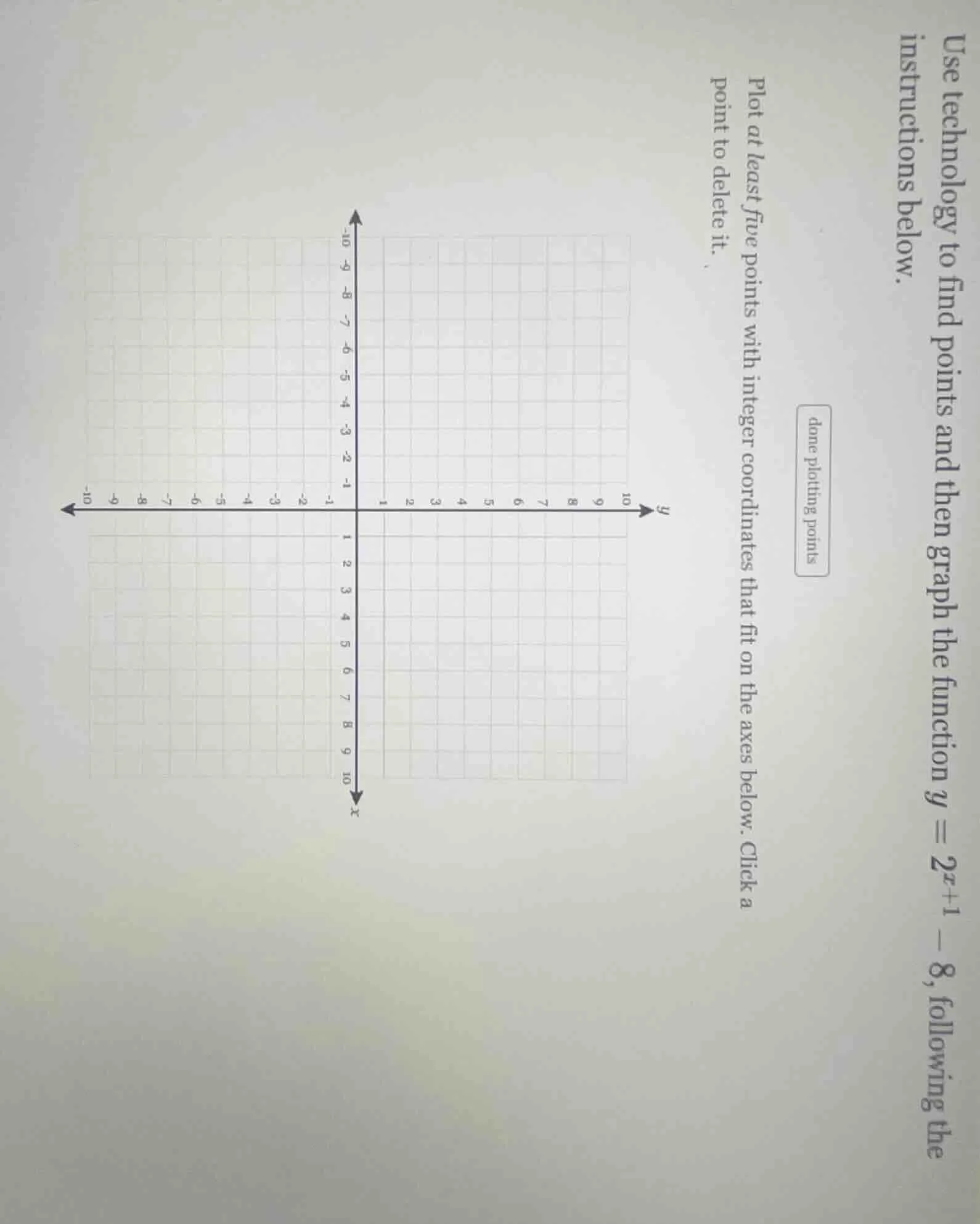 use technology to find points and then graph the function $y = 2^{x + 1…