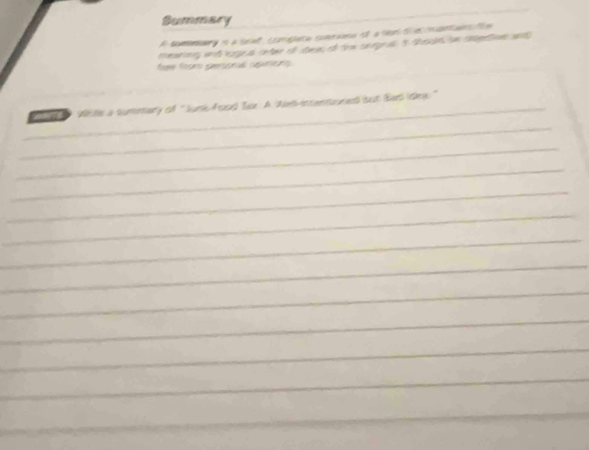 summary a summary is a brief, complete statement of a text that retains…