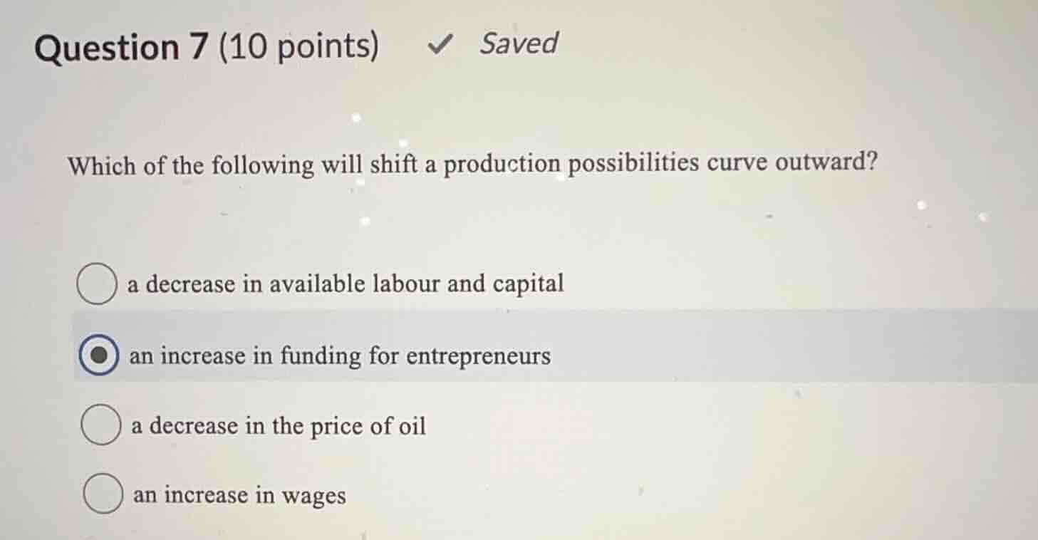 question 7 (10 points) ✔ saved which of the following will shift a prod…