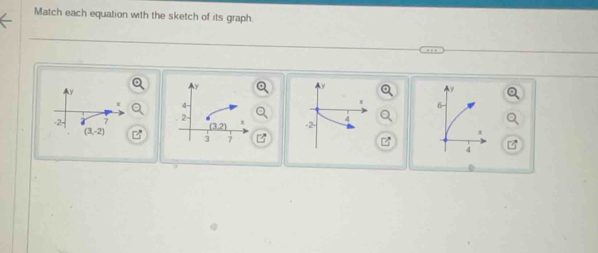match each equation with the sketch of its graph.