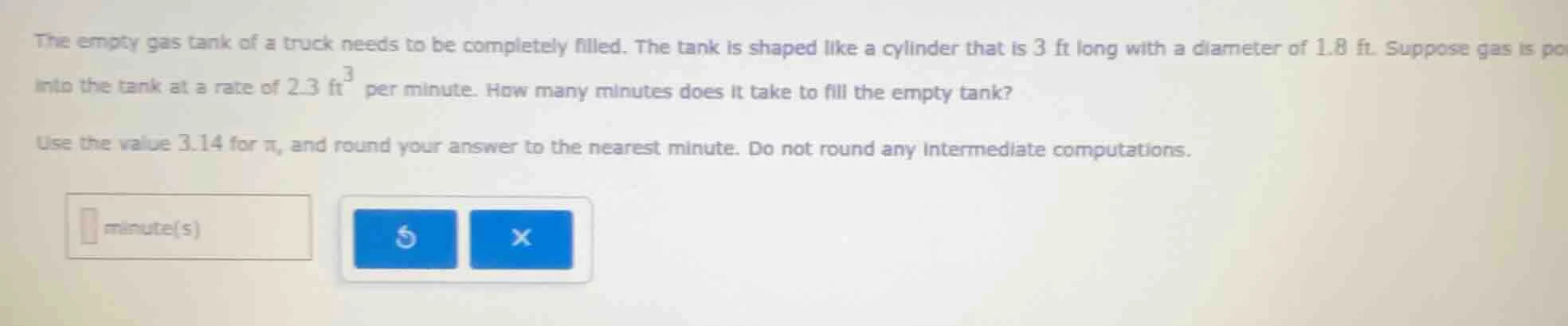 the empty gas tank of a truck needs to be completely filled. the tank i…