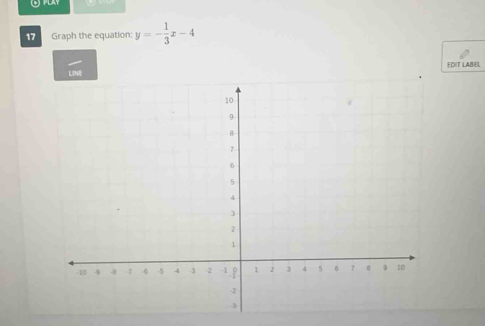 17 graph the equation: $y = -\frac{1}{3}x - 4$