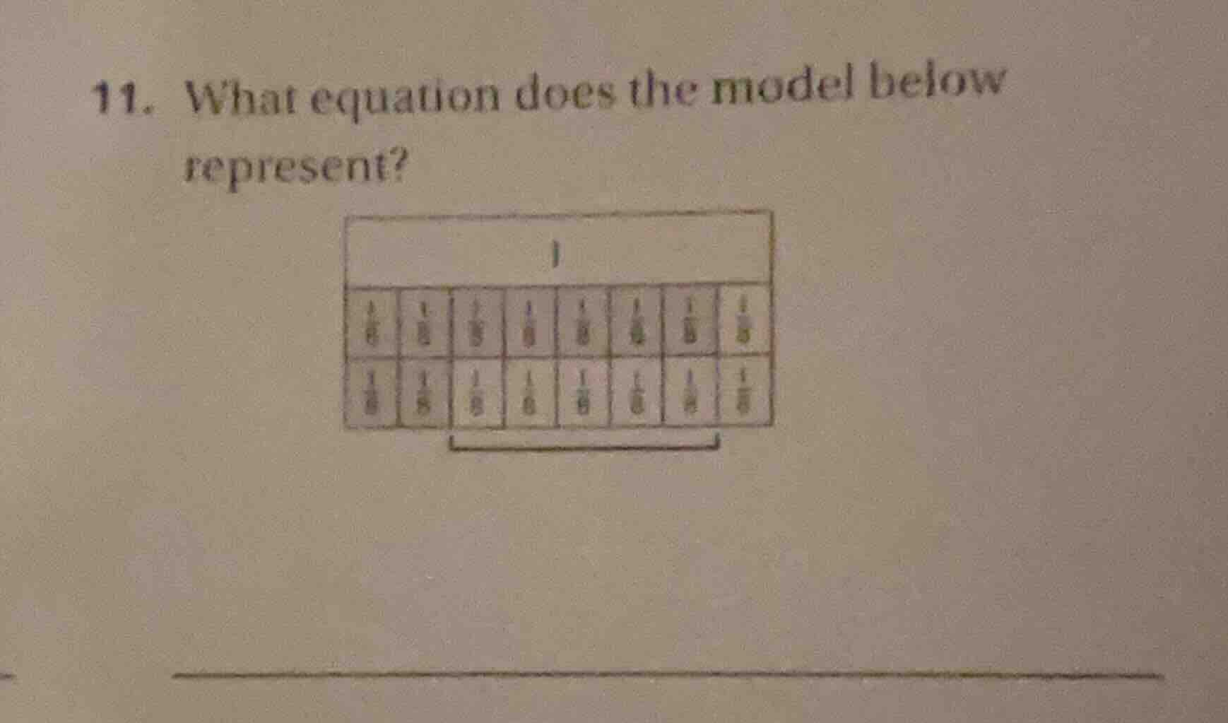 11. what equation does the model below represent?