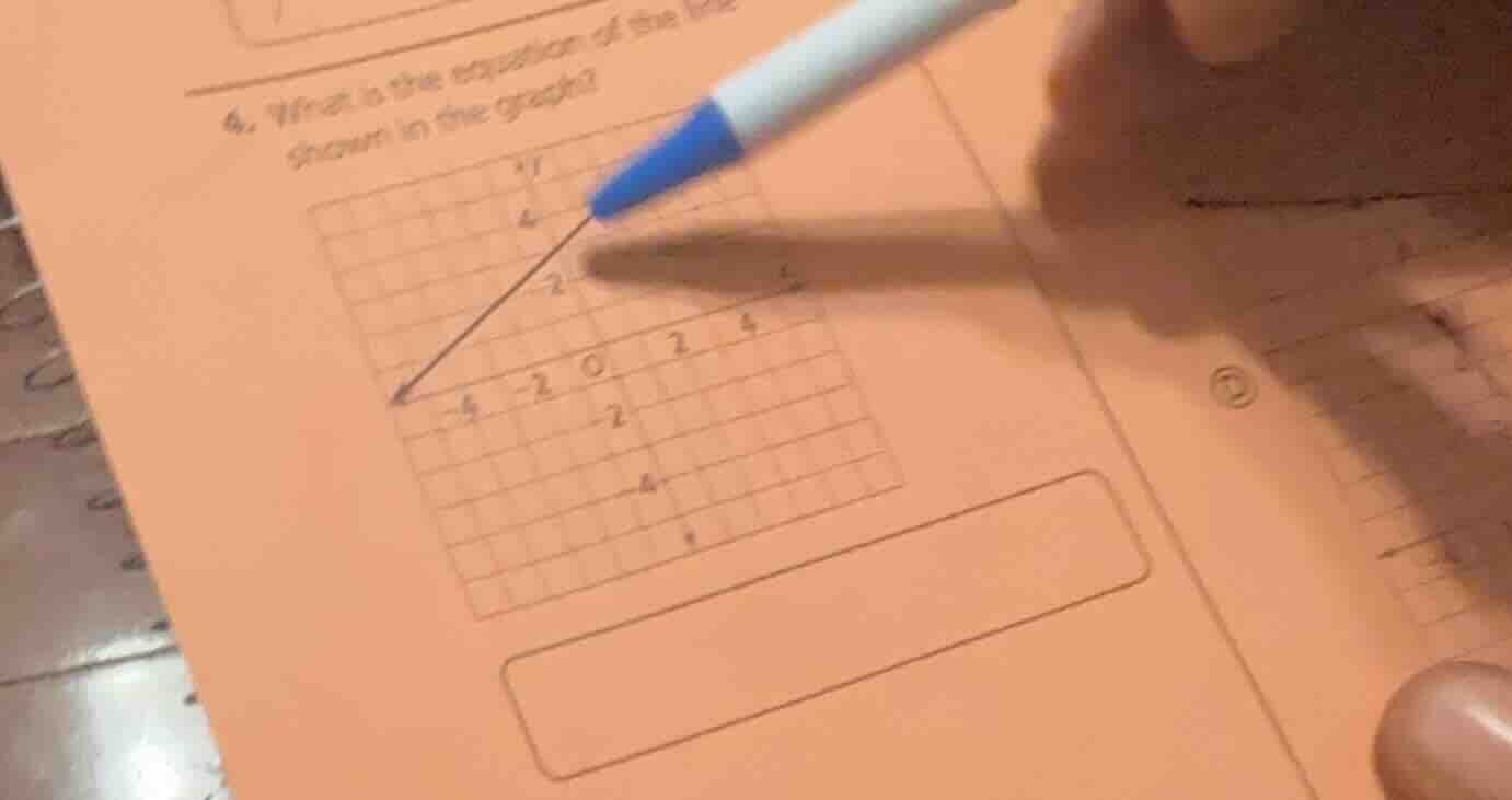 4. what is the equation of the line shown in the graph?