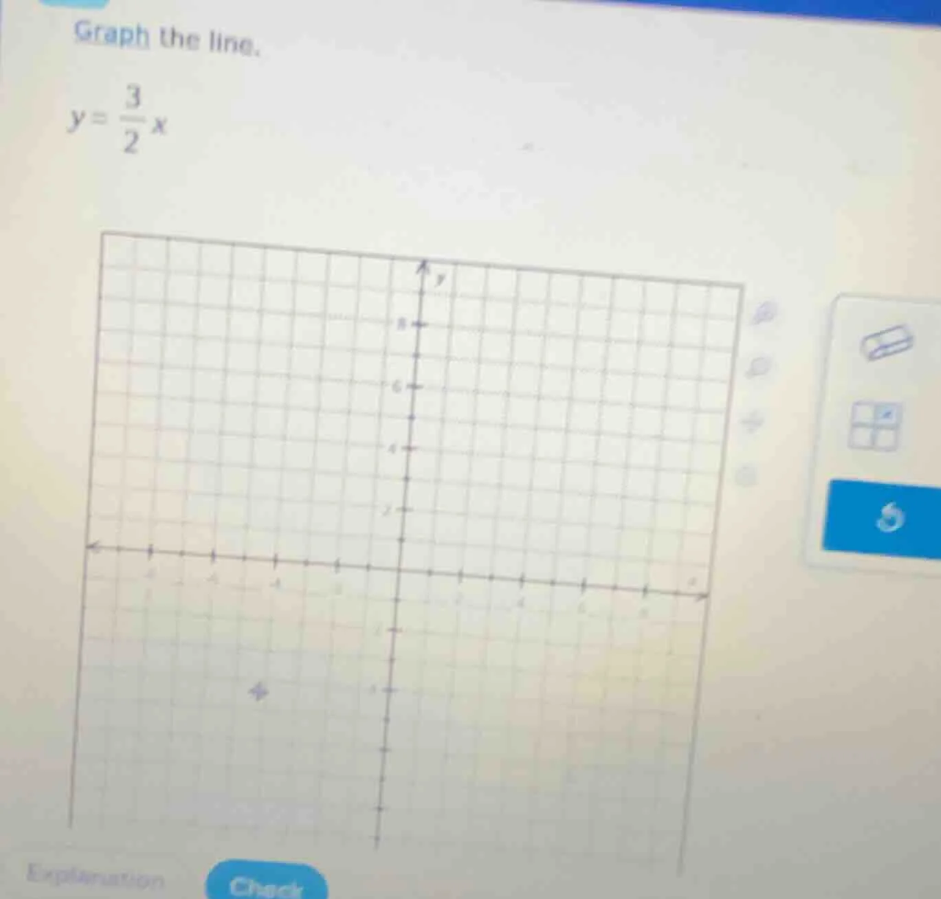 graph the line. $y = \\frac{3}{2}x$