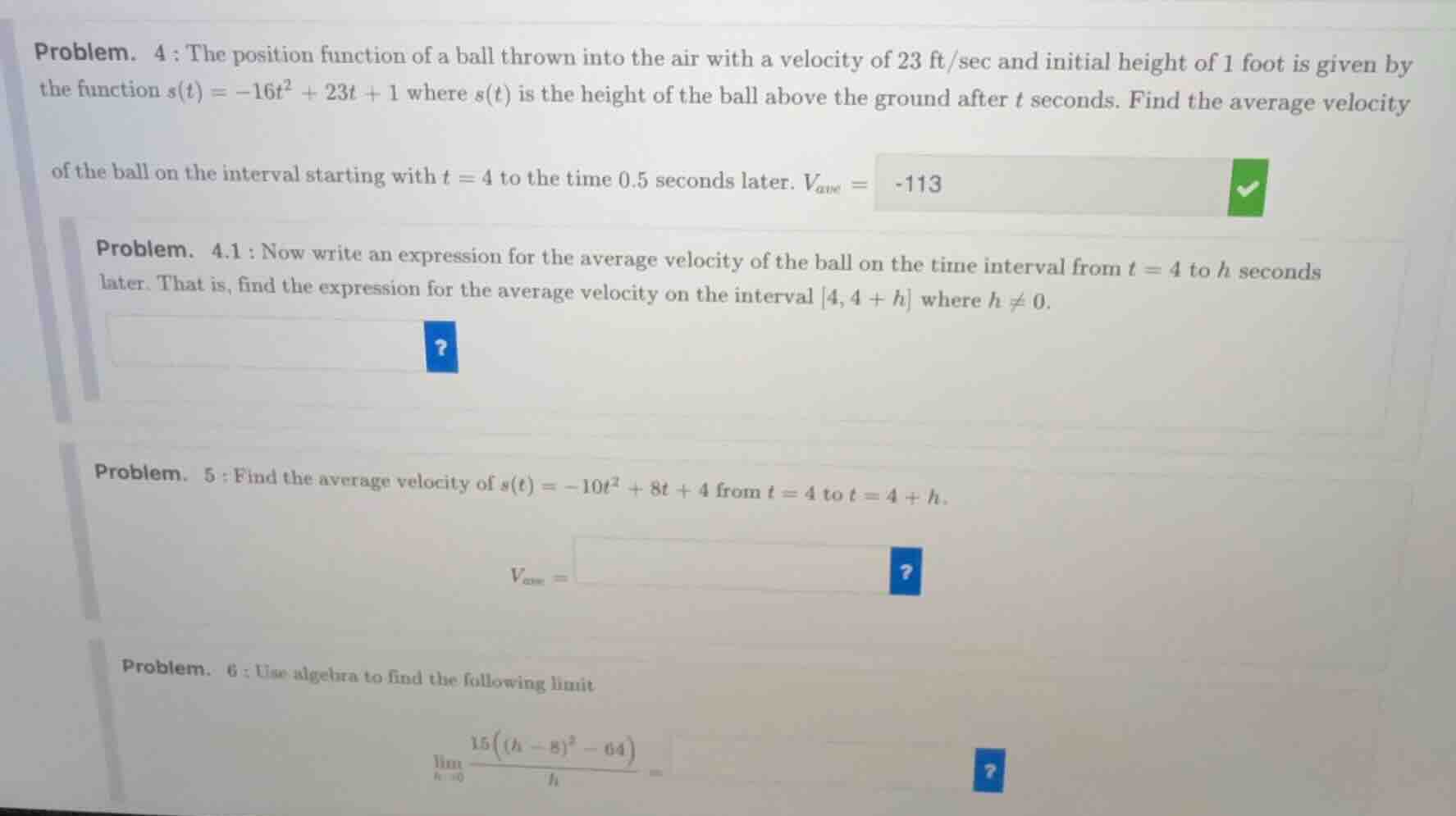 problem. 4 : the position function of a ball thrown into the air with a…