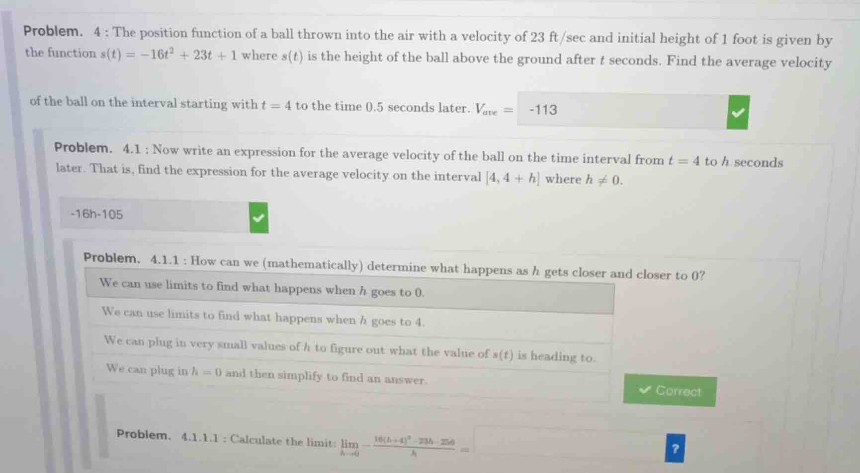 problem. 4 : the position function of a ball thrown into the air with a…