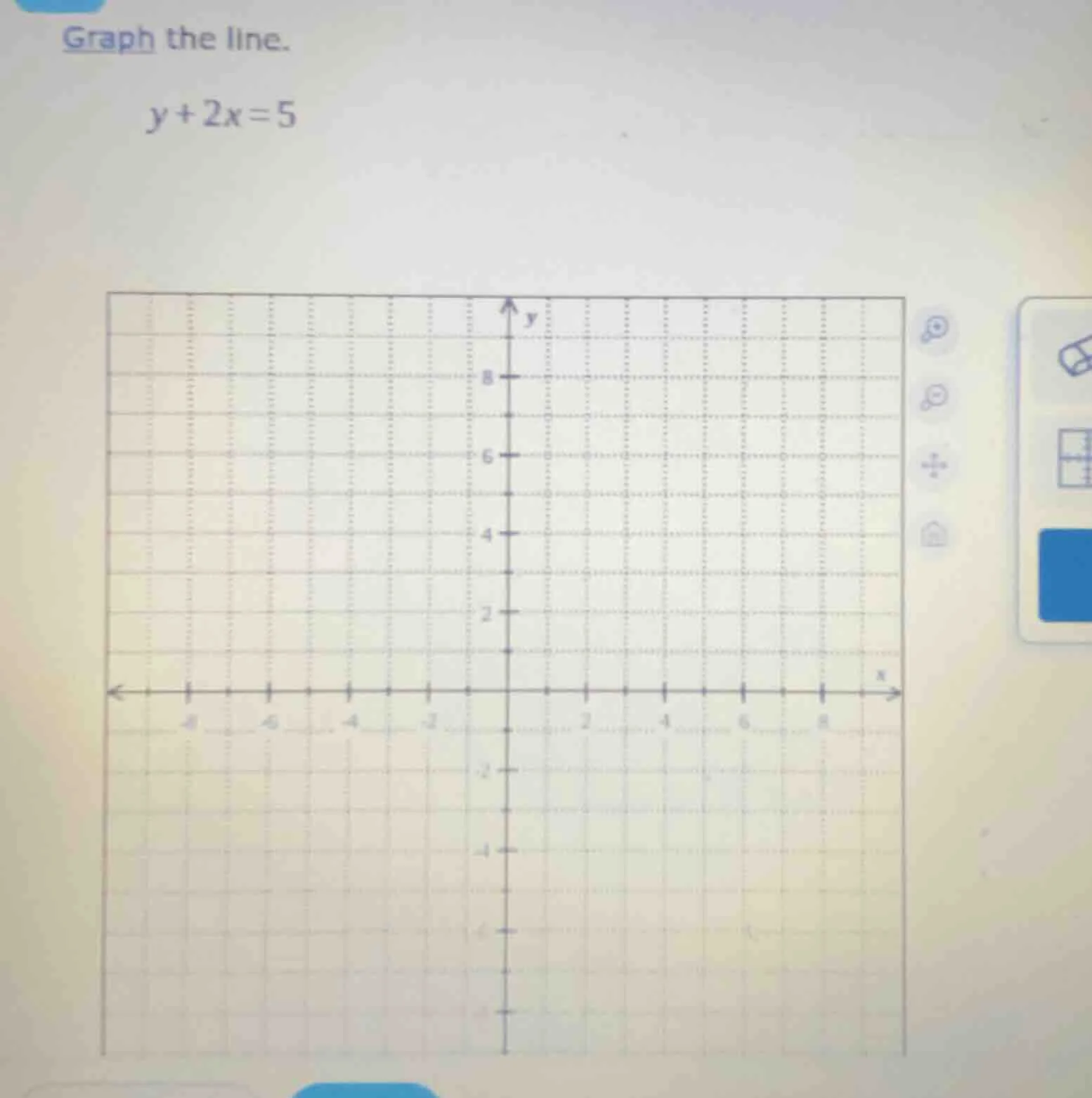 graph the line. y + 2x = 5