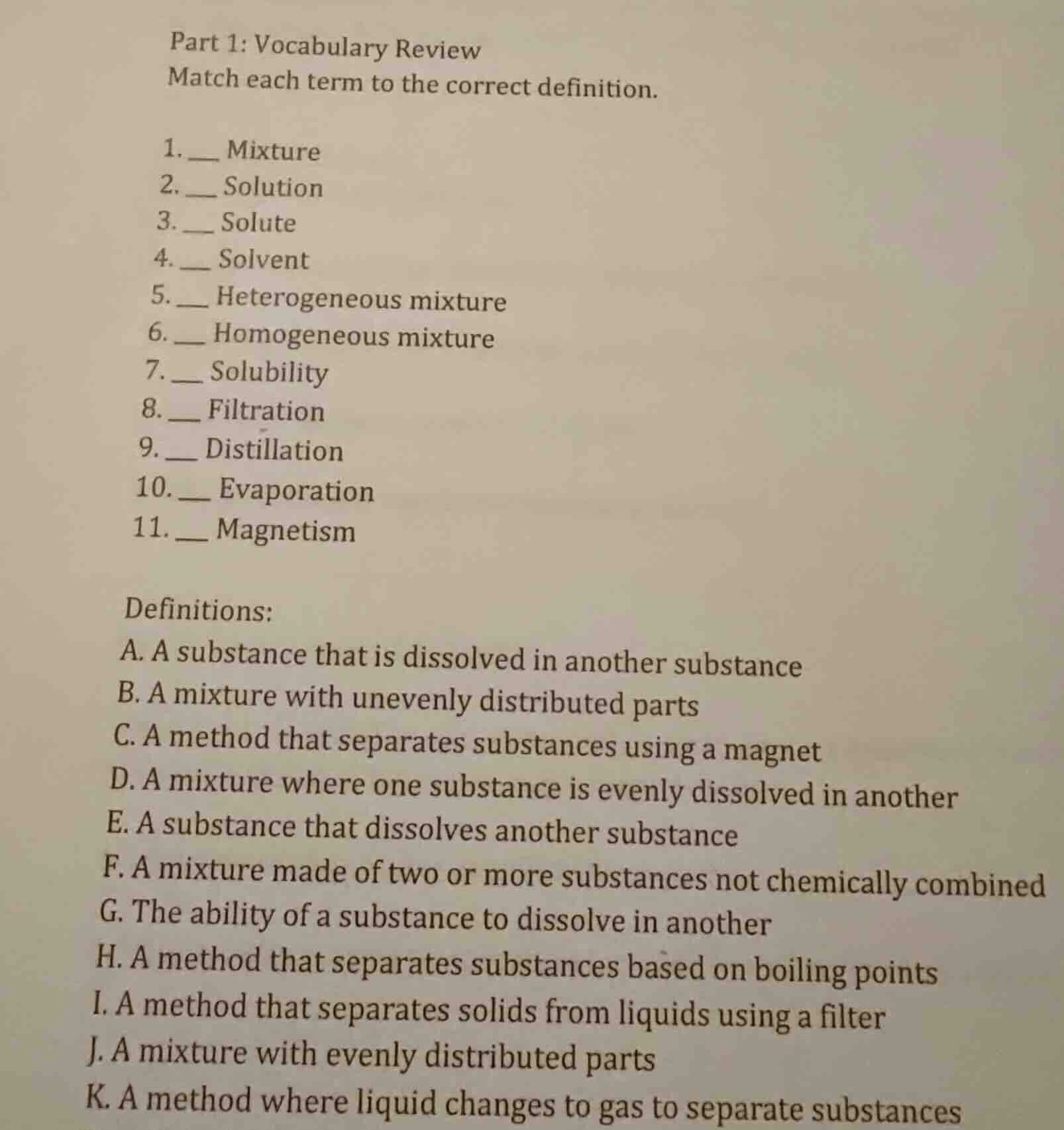part 1: vocabulary review match each term to the correct definition. 1.…