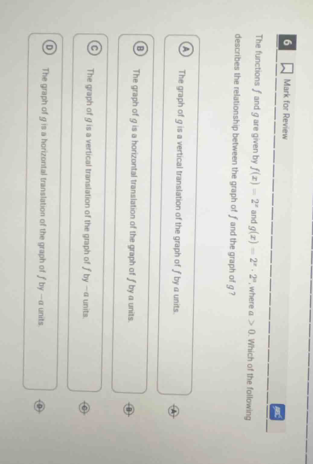 6 mark for review the functions ( f ) and ( g ) are given by ( f(x) = 2…