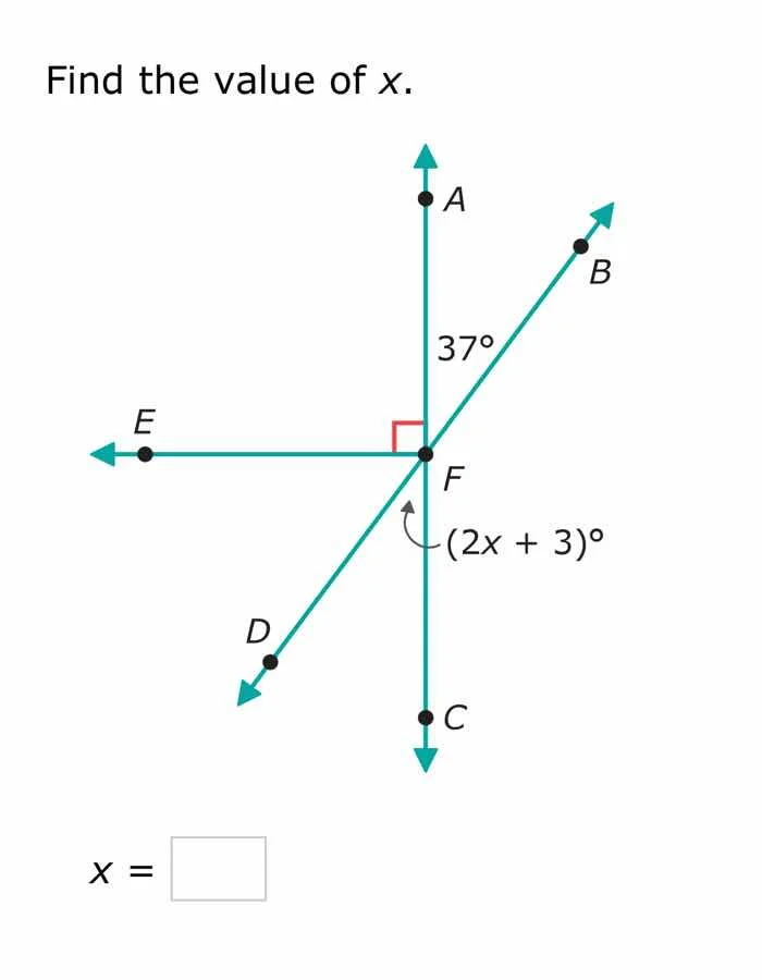 find the value of x. x = \\square