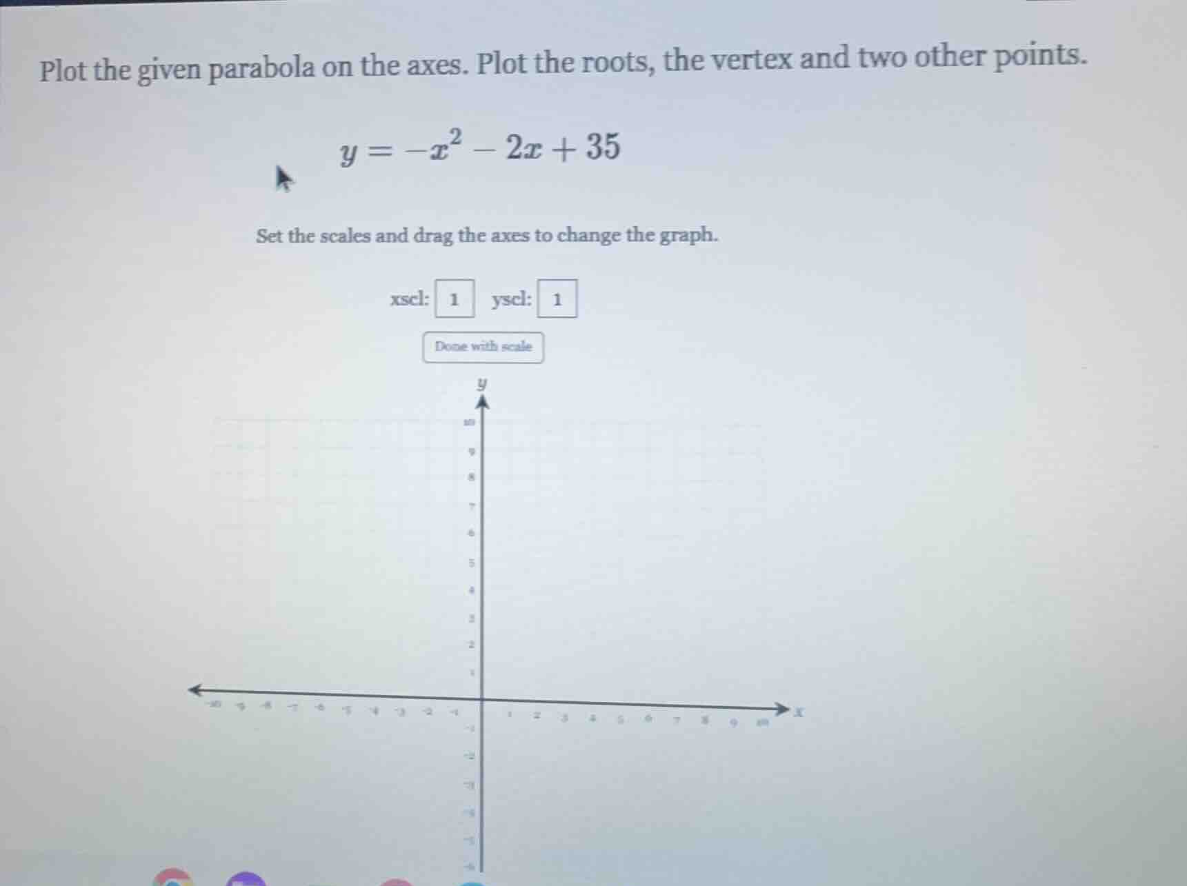 plot the given parabola on the axes. plot the roots, the vertex and two…