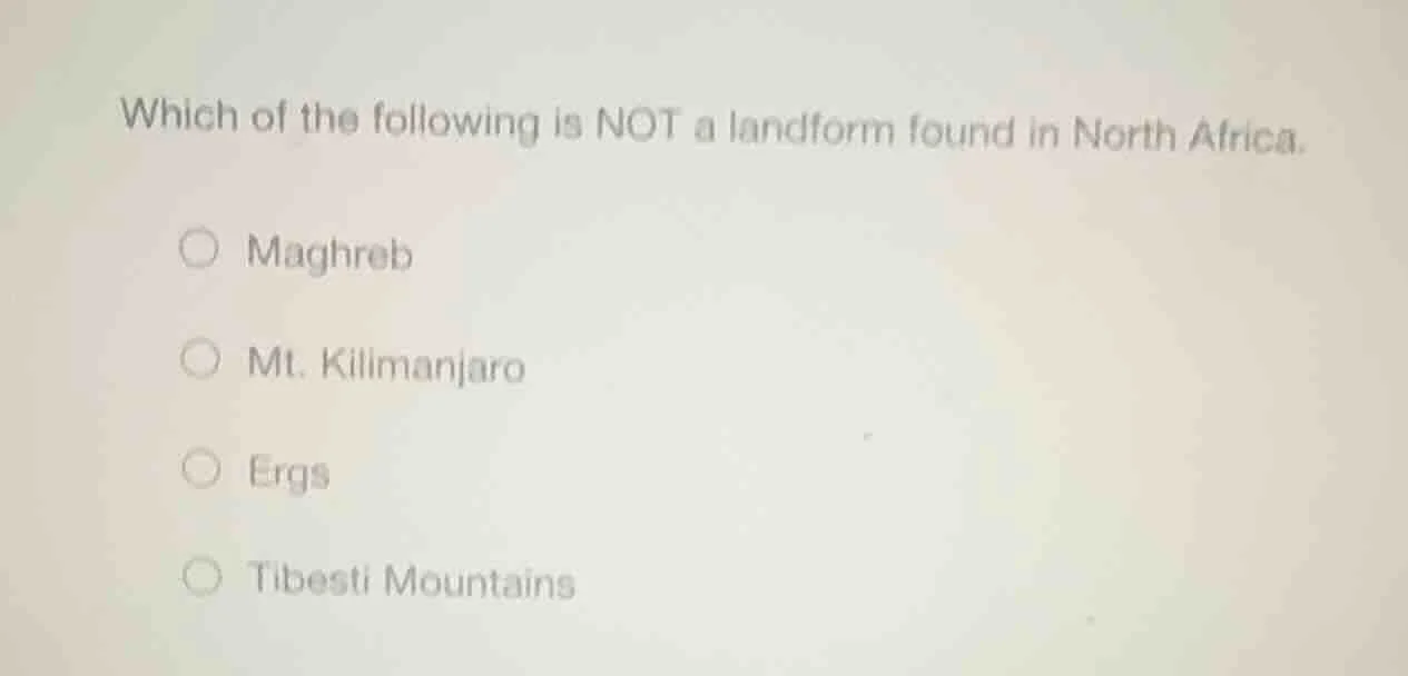 which of the following is not a landform found in north africa. maghreb…