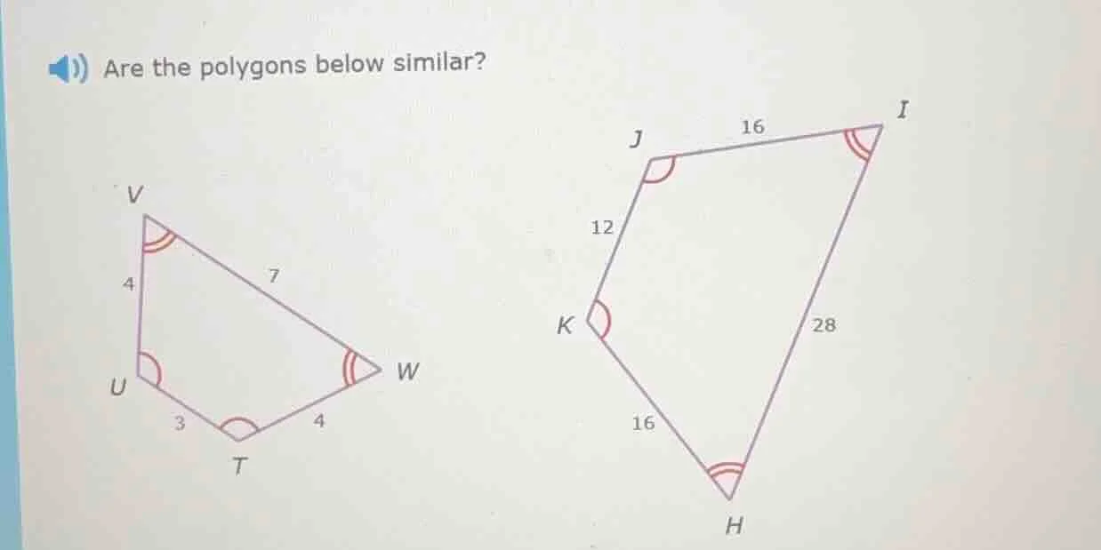 are the polygons below similar?