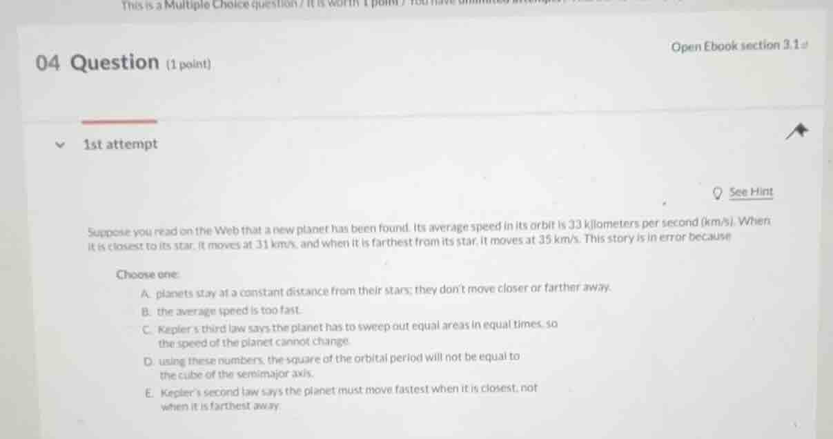 this is a multiple choice question / it is worth 1 point / 04 question …