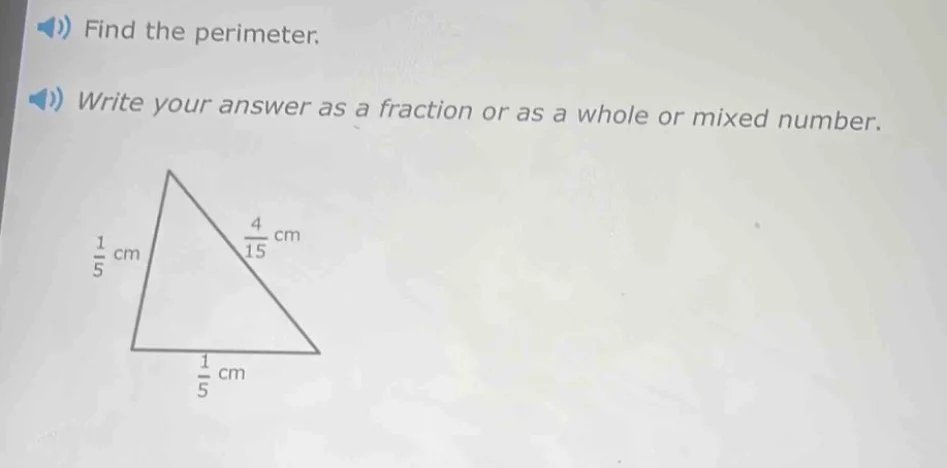 find the perimeter. write your answer as a fraction or as a whole or mi…