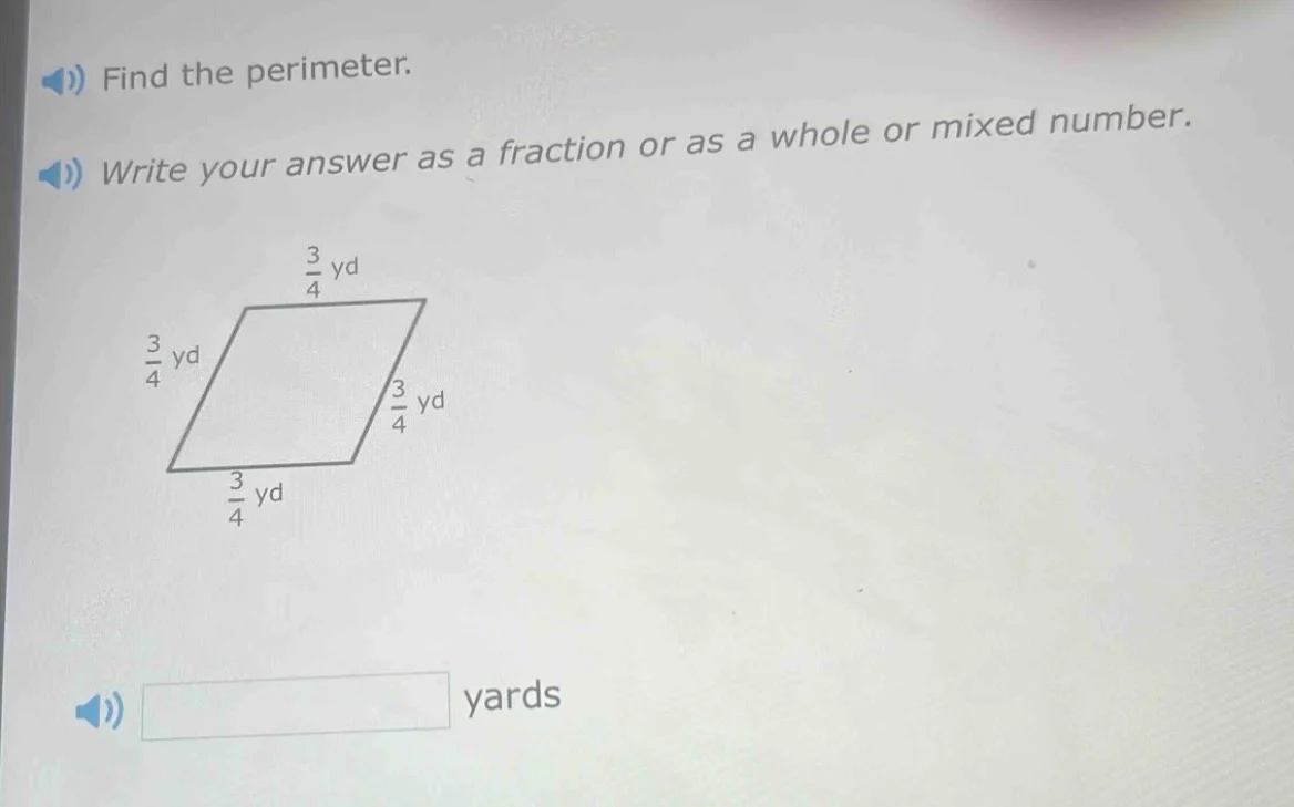find the perimeter. write your answer as a fraction or as a whole or mi…