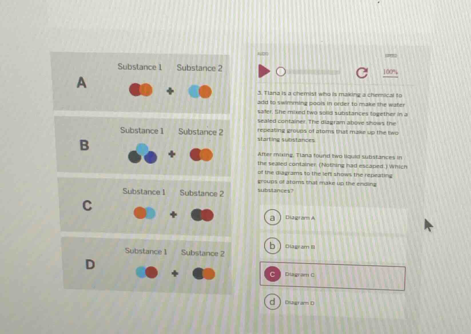 3. tiana is a chemist who is making a chemical to add to swimming pools…