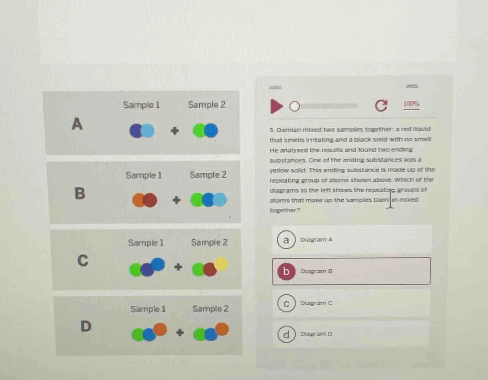 5. damian mixed two samples together: a red liquid that smells irritati…