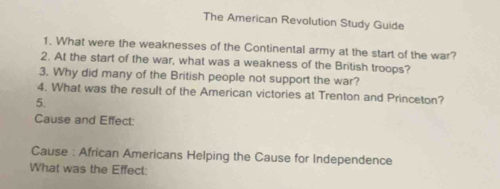 the american revolution study guide 1. what were the weaknesses of the …