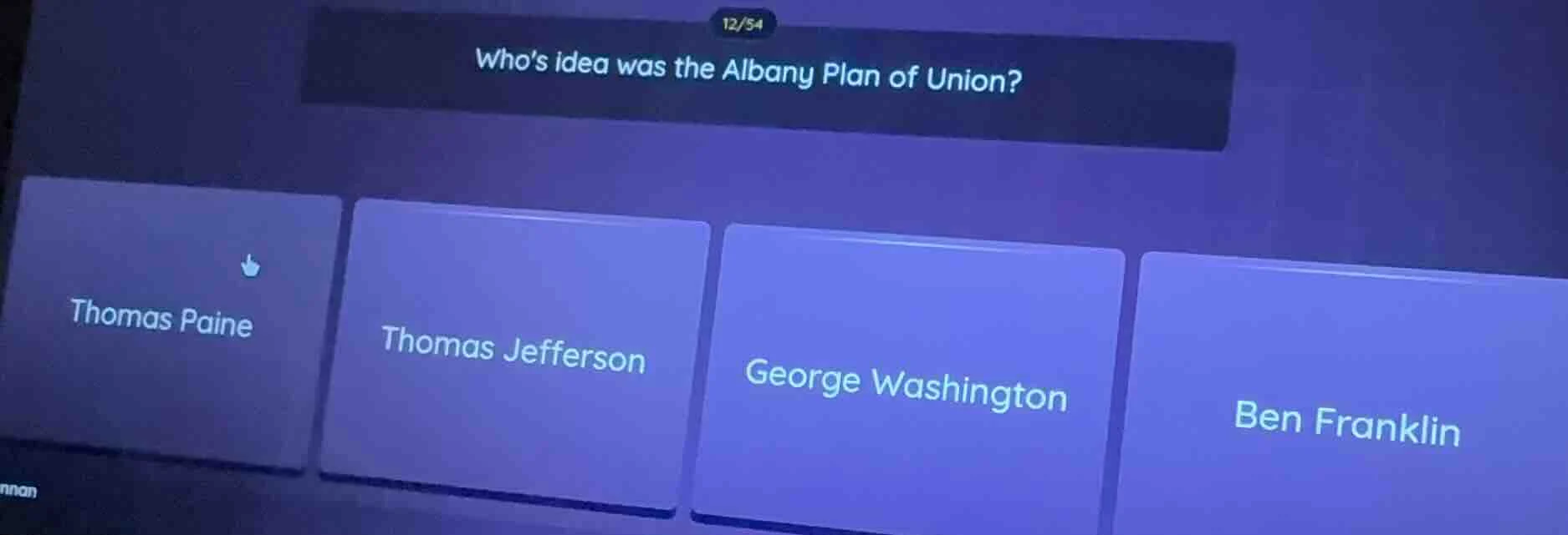 whos idea was the albany plan of union? thomas paine thomas jefferson g…