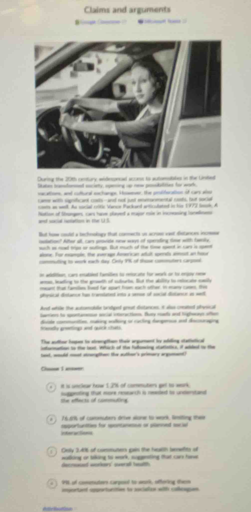 claims and arguments during the 20th century, widespread access to auto…