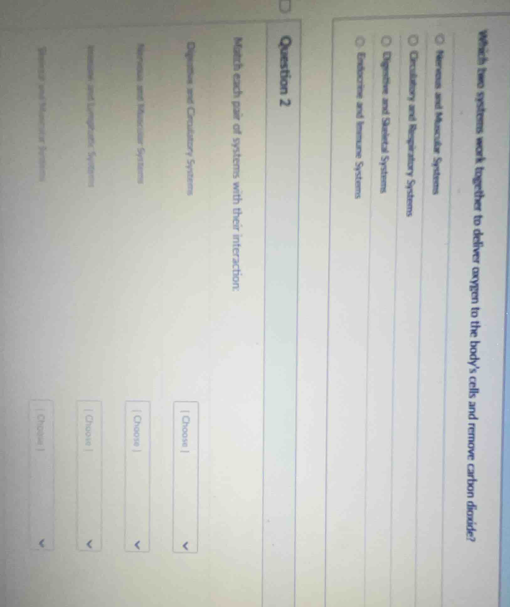 which two systems work together to deliver oxygen to the body’s cells a…