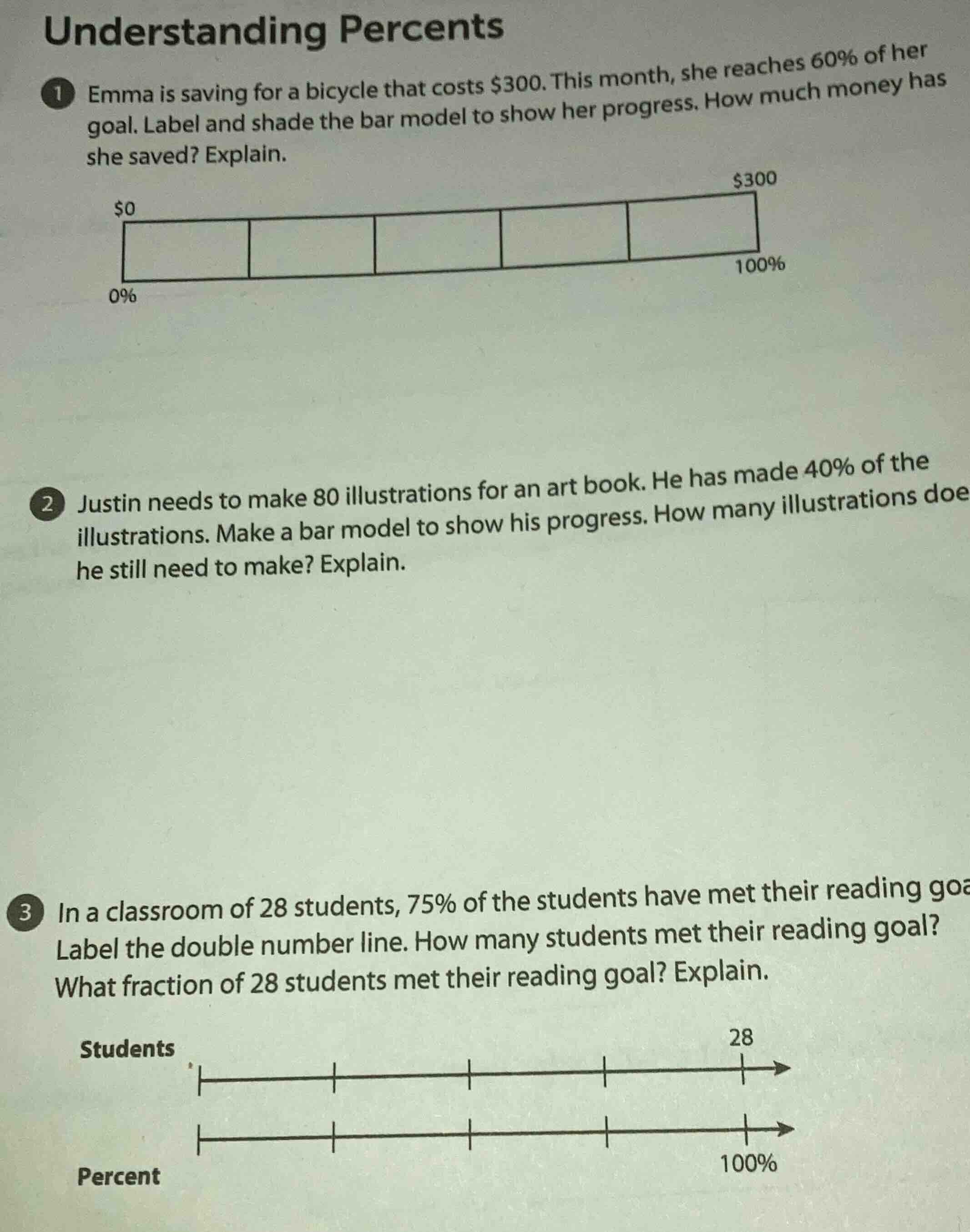 understanding percents 1 emma is saving for a bicycle that costs $300. …