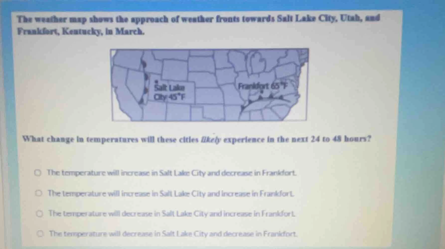 the weather map shows the approach of weather fronts towards salt lake …
