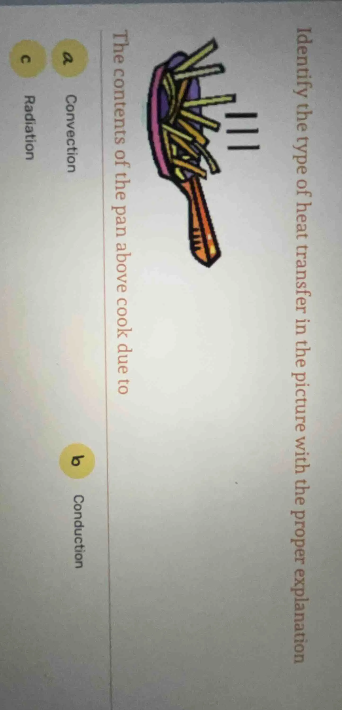 identify the type of heat transfer in the picture with the proper expla…