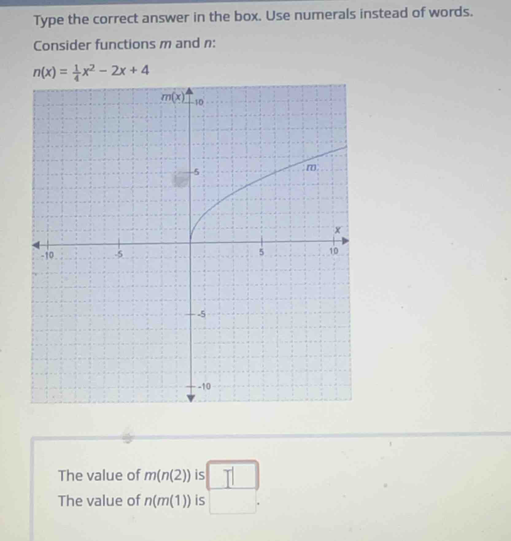 type the correct answer in the box. use numerals instead of words. cons…