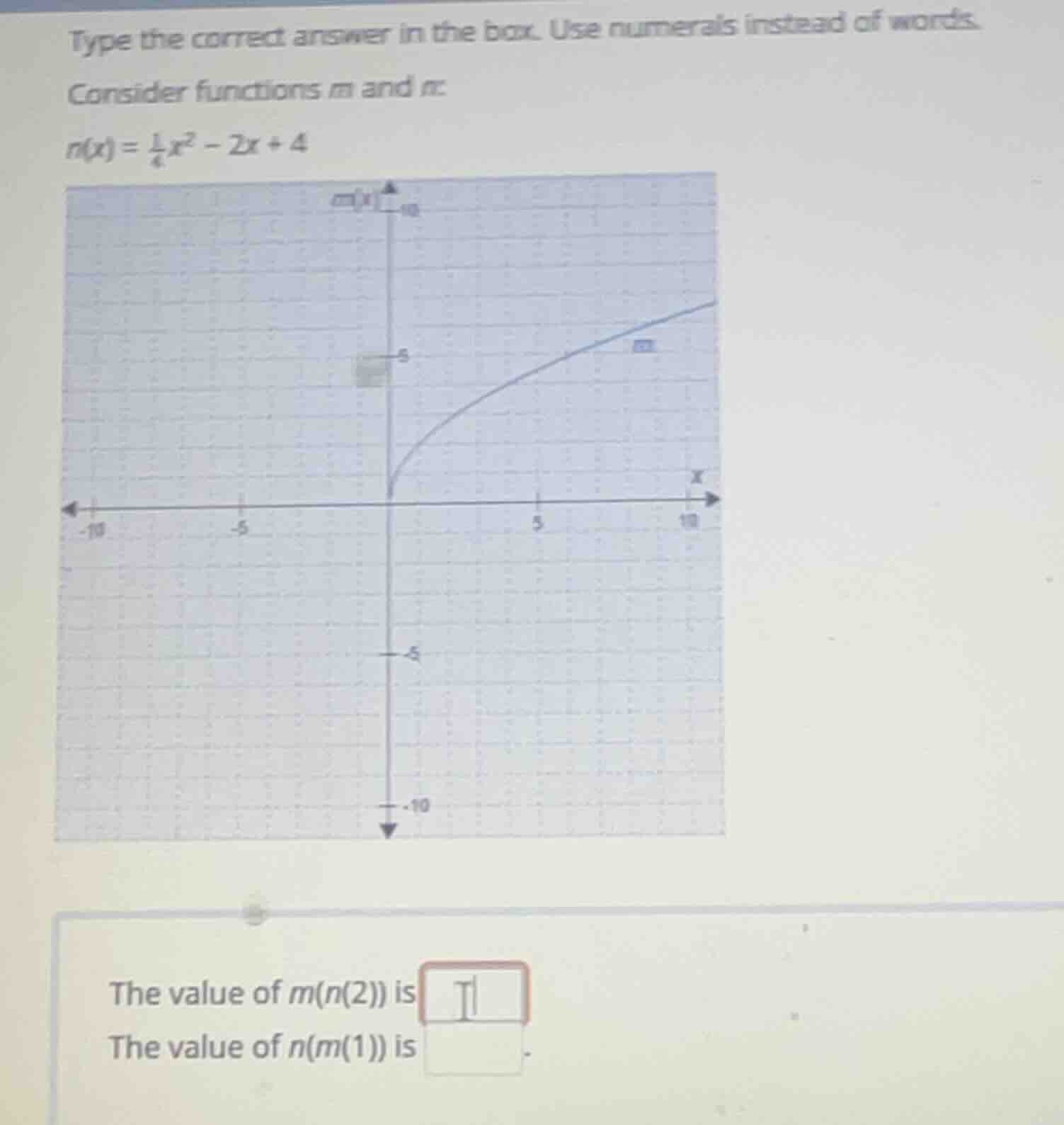 type the correct answer in the box. use numerals instead of words. cons…