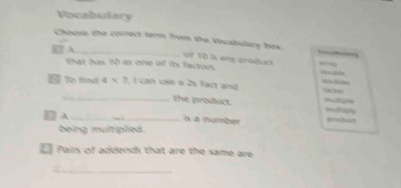 vocabulary choose the correct term from the vocabulary box. 1 a ______ …