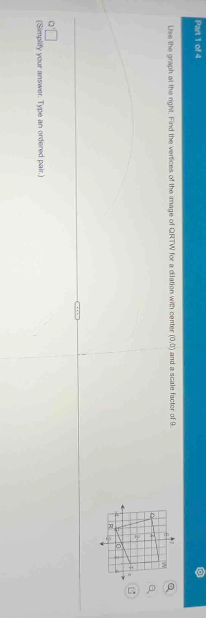 part 1 of 4 use the graph at the right. find the vertices of the image …