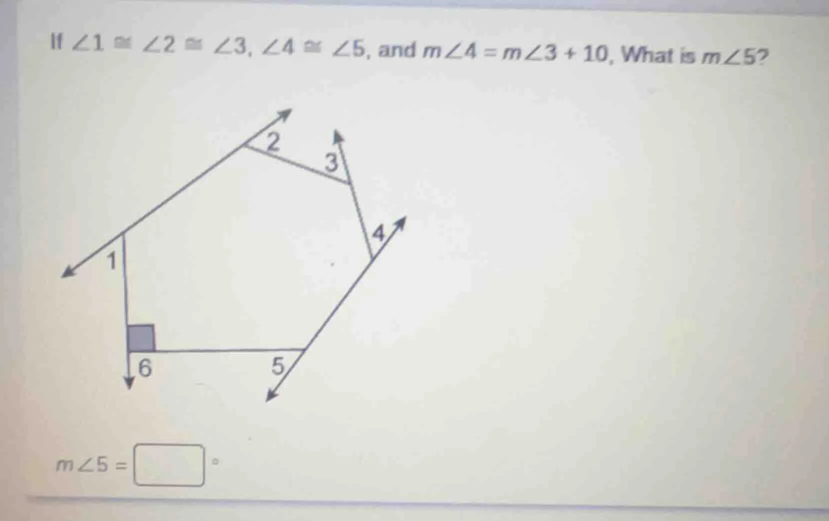 if $\\angle 1 \\cong \\angle 2 \\cong \\angle 3$, $\\angle 4 \\cong \\a…