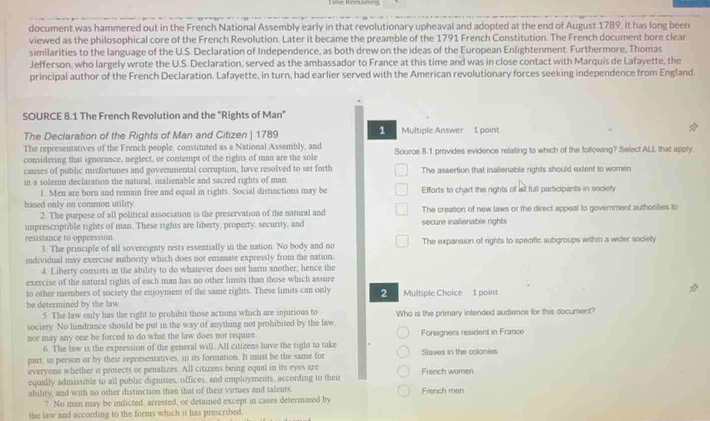 document was hammered out in the french national assembly early in that…