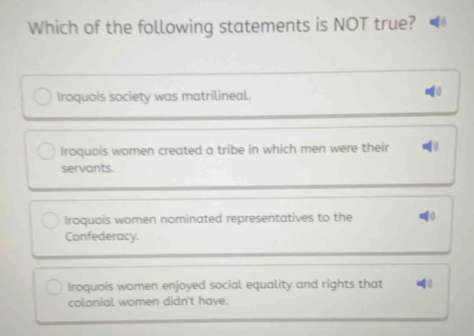 which of the following statements is not true? iroquois society was mat…
