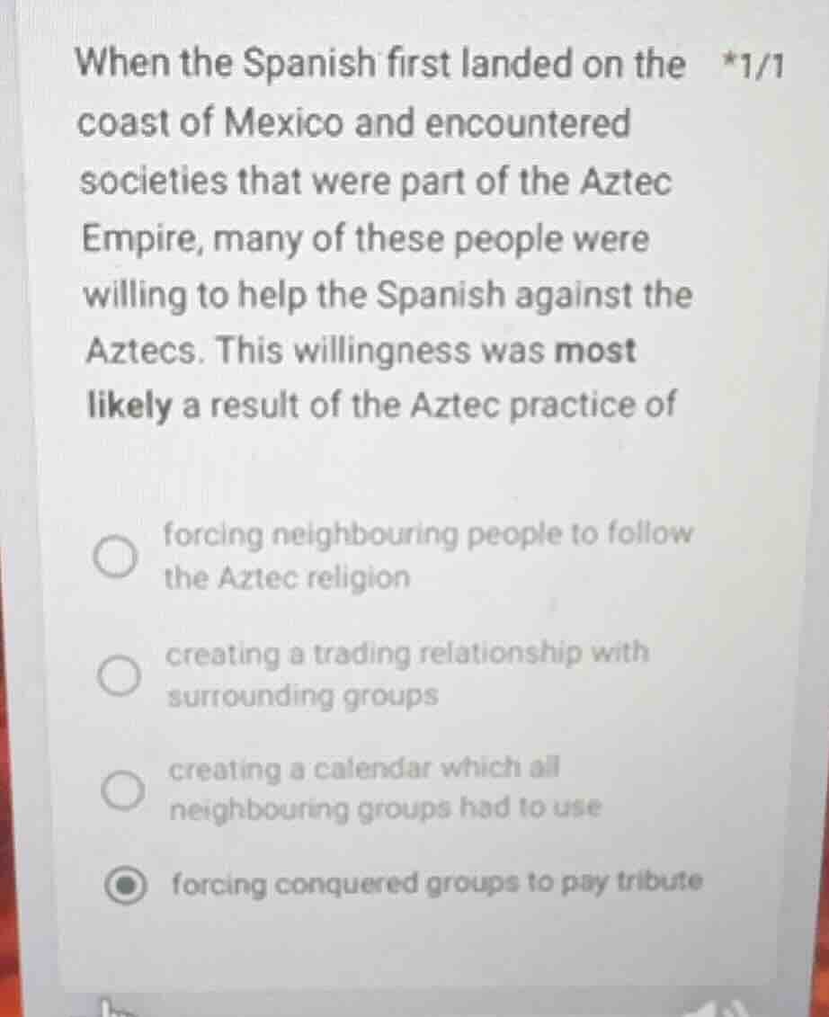 when the spanish first landed on the coast of mexico and encountered so…