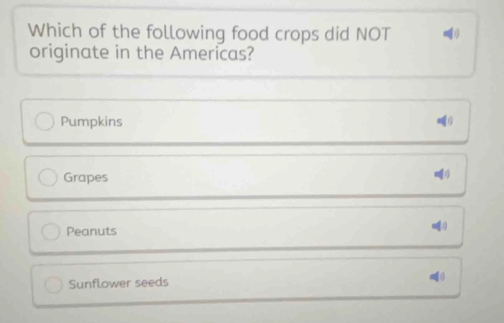 which of the following food crops did not originate in the americas? pu…