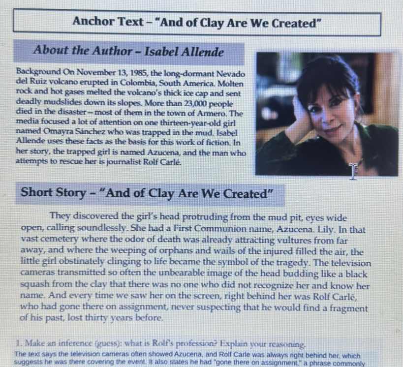 anchor text – “and of clay are we created” about the author – isabel al…