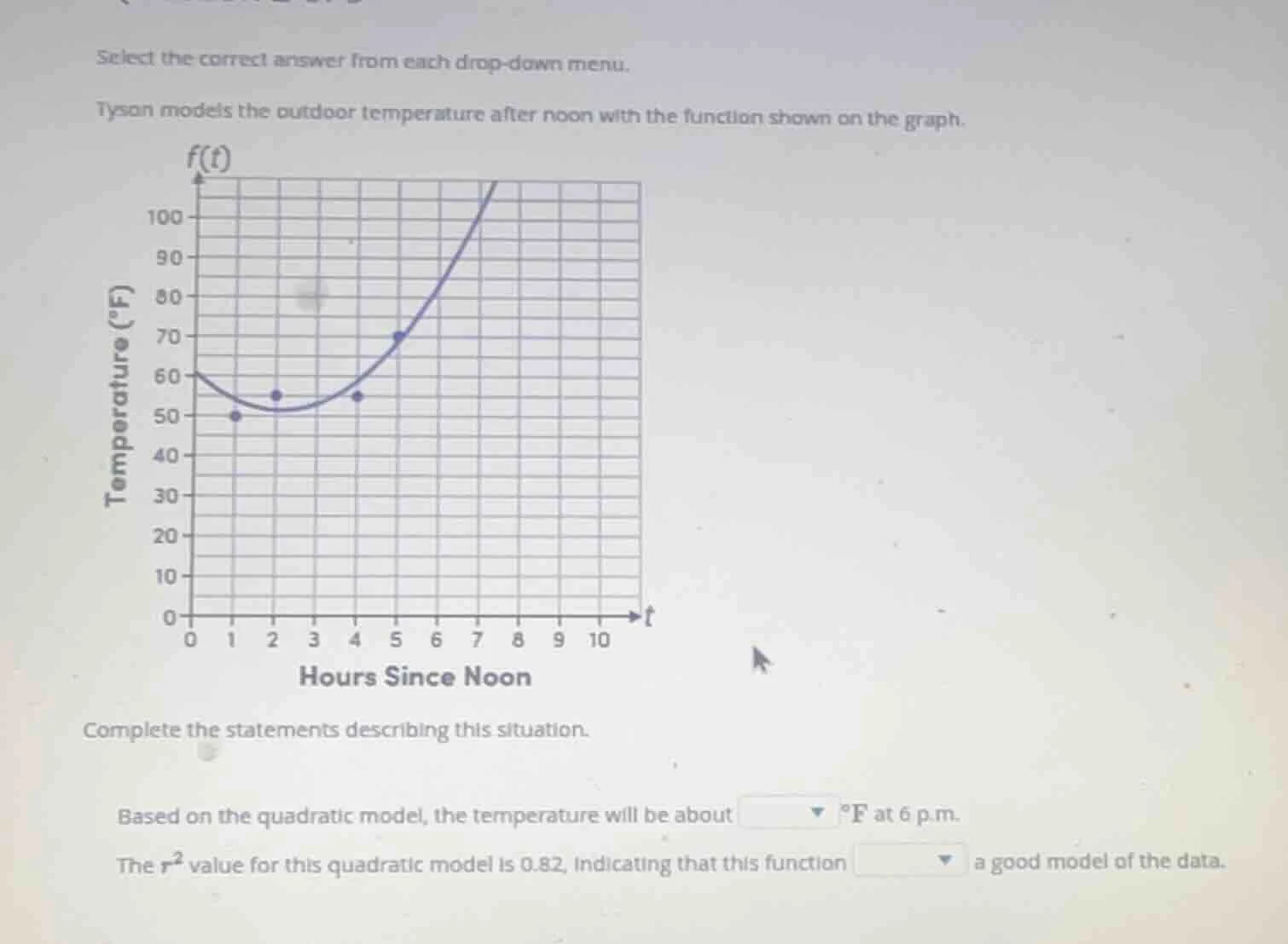 select the correct answer from each drop - down menu. tyson models the …